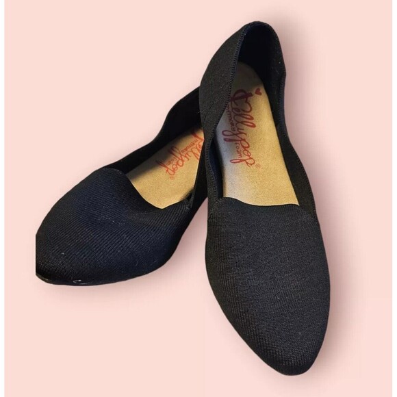 Jelly Pop Maryanne Flat Black 7.5 M WOMENS SHOES MEMORY FOAM INSOLE ALMOND SHAPE - Picture 1 of 6